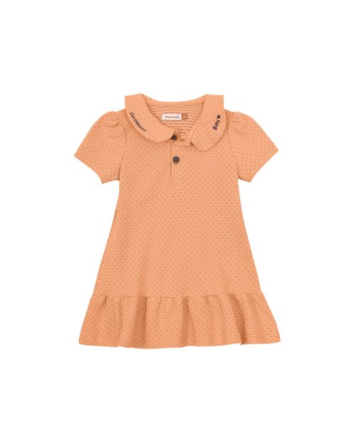 Vestido Polo Menina Com Bordado Em Piquet Losango - Carinhoso