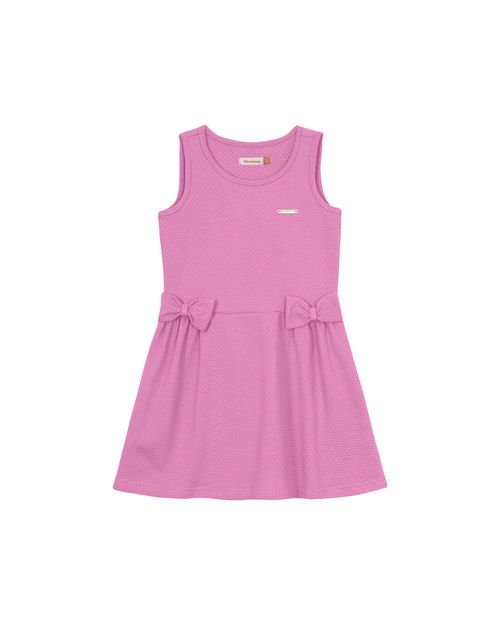 Vestido Menina Com Detalhe Laço Em Malha Texturizada - Carinhoso