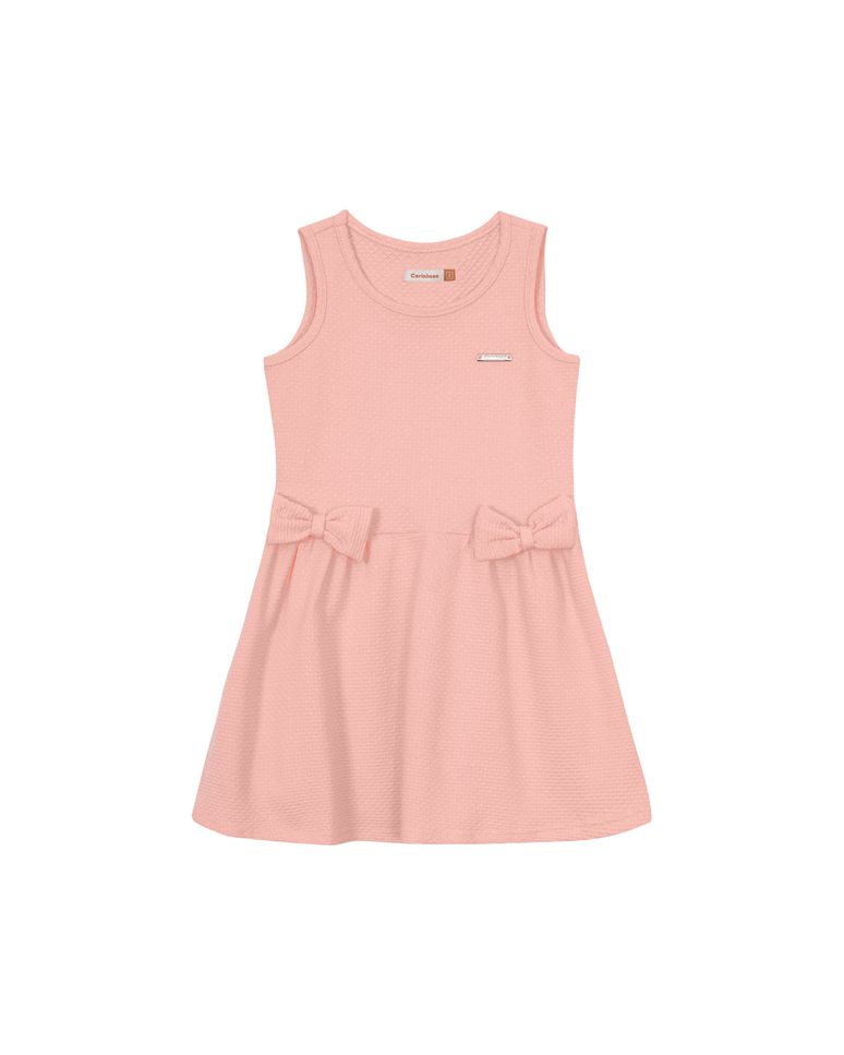 Vestido Menina Com Detalhe Laço Em Malha Texturizada - Carinhoso