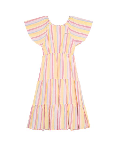Vestido Menina Midi Listrado Em Viscose Lurex - Carinhoso