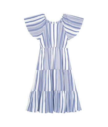 Vestido Menina Midi Listrado Em Viscose Lurex - Carinhoso