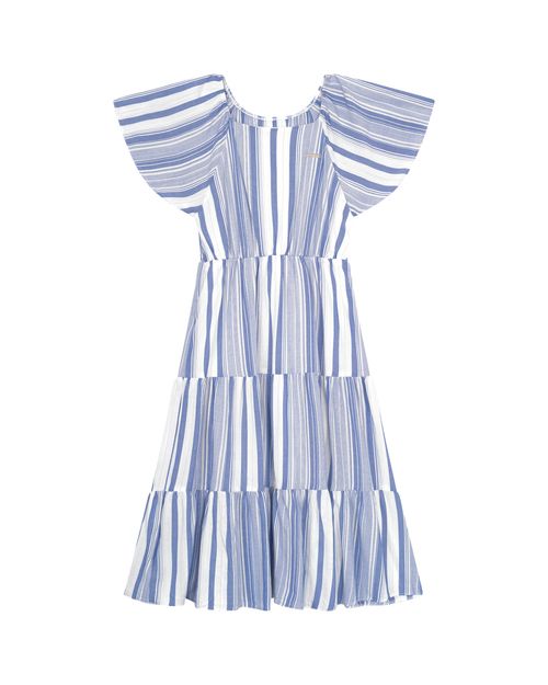 Vestido Menina Midi Listrado Em Viscose Lurex - Carinhoso