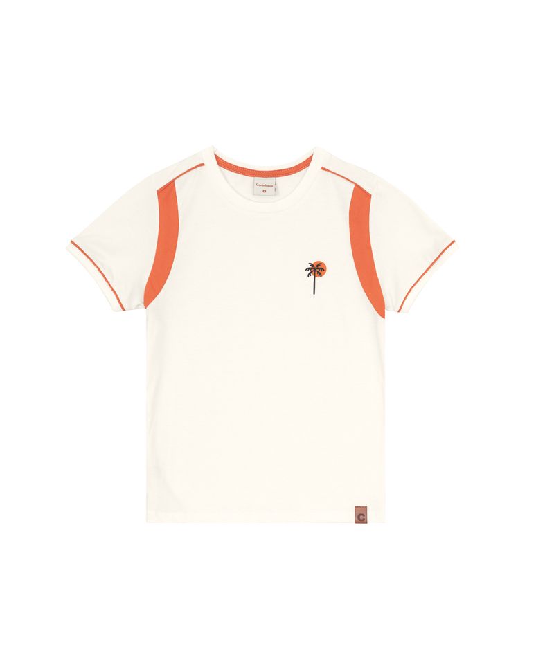 Camiseta Menino Recortes Frontais Em Algodão - Carinhoso