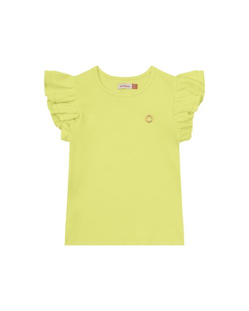 Blusa Menina Manga Babado Em Ribana - Carinhoso