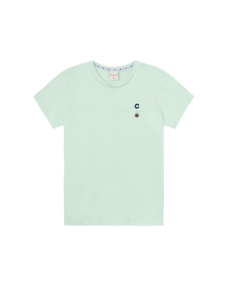 Camiseta Menino Botão No Peitoral Em Algodão Carinhoso