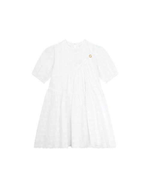 Vestido Menina Com Babados Em Laise De Algodão - Carinhoso