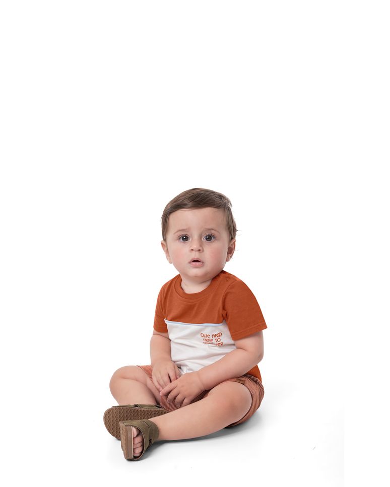Conjunto Menino Bermuda Comfort Em Moletom Piquet - Carinhoso