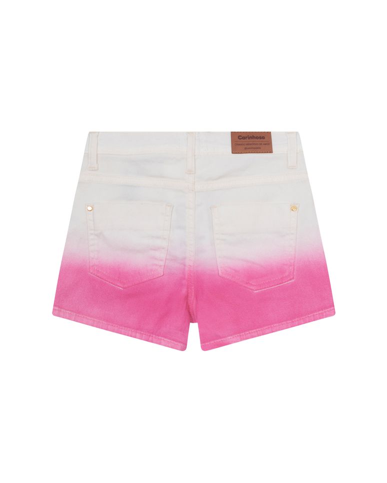 Shorts Menina Efeito Degradê Em Sarja Com Elastano - Carinhoso