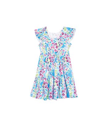 Vestido Menina Estampa Floral Em Algodão Com Elastano - Carinhoso