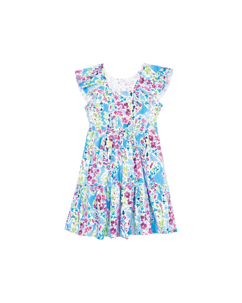 Vestido Menina Estampa Floral Em Algodão Com Elastano - Carinhoso