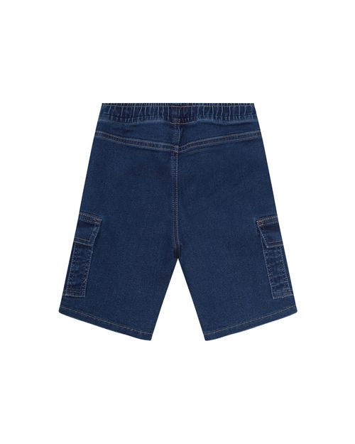 Bermuda Menino Cargo Em Jeans Com Elastano - Carinhoso