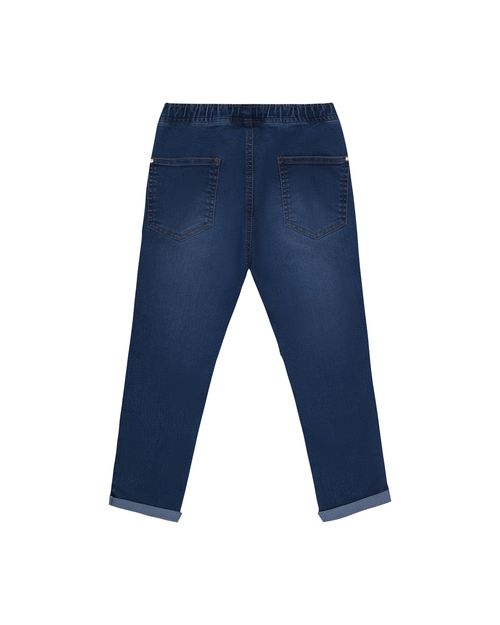 Calça Menino Jogger Com Cadarço Em Jeans Com Elastano - Carinhoso