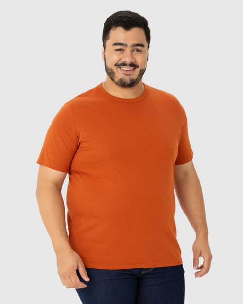 Camiseta Básica Masculina Plus Size Decote Redondo Em Algodão