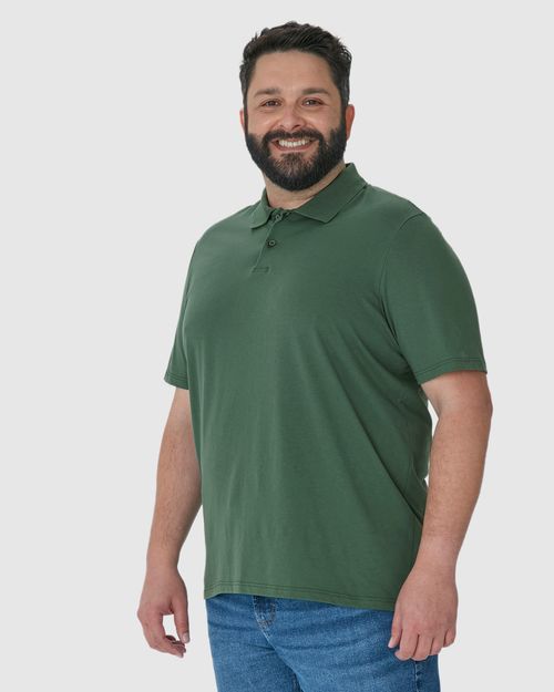 Camisa Polo Básica Masculina Plus Size Em Algodão