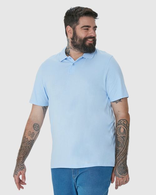 Camisa Polo Básica Masculina Plus Size Em Algodão