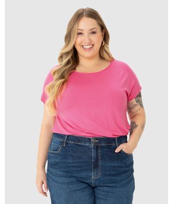 Blusa Básica Feminina Plus Size Manga Japonesa Em Viscose Stretch