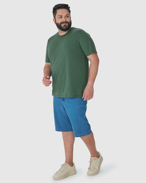 Camiseta Básica Masculina Plus Size Decote Redondo Em Algodão