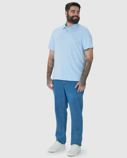 Camisa Polo Básica Masculina Plus Size Em Algodão