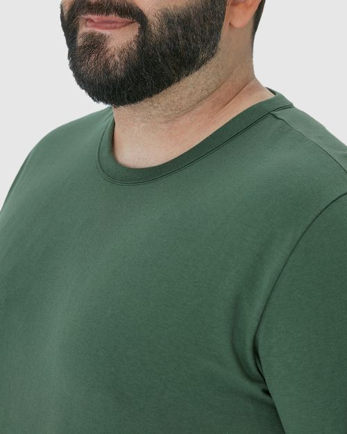 Camiseta Básica Masculina Plus Size Decote Redondo Em Algodão