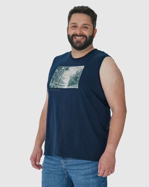 Regata Masculina Plus Size The World Is Waiting For You Em Algodão