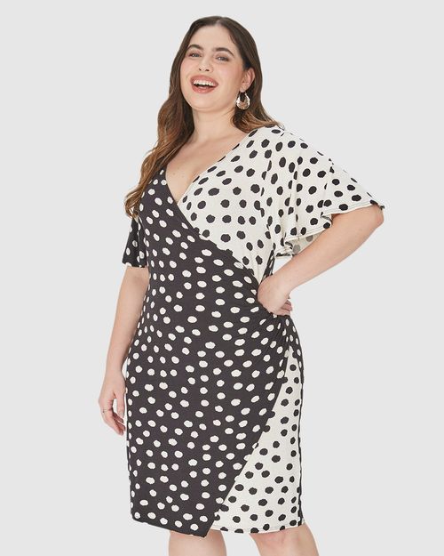 Vestido Feminino Plus Size Transpassado Em Malha Viscolinho Stretch