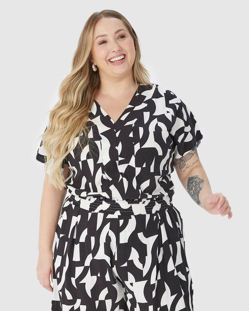 Blusa Ampla Feminina Plus Size Decote V Em Viscolinho