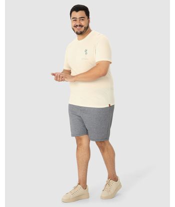 Camiseta Masculina Plus Size Estampa Frente E Costas Em Algodão