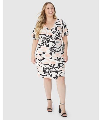Vestido Feminino Plus Size Transpassado Em Malha Viscolinho Stretch