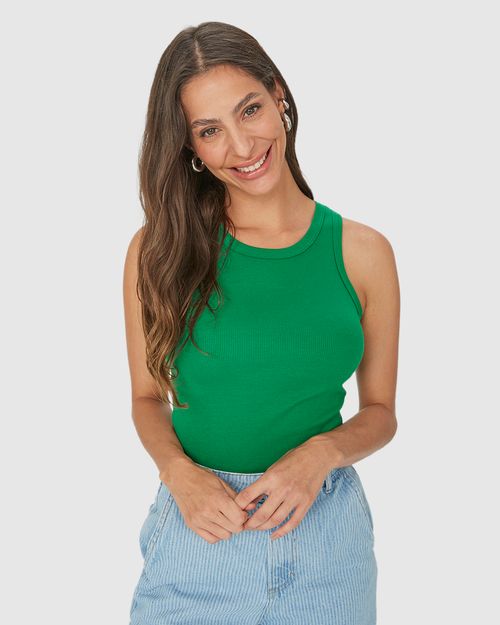 Regata Básica Feminina Decote U Em Ribana
