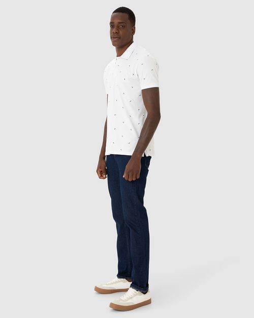 Camisa Polo Masculina Estampada Em Piquet Stretch