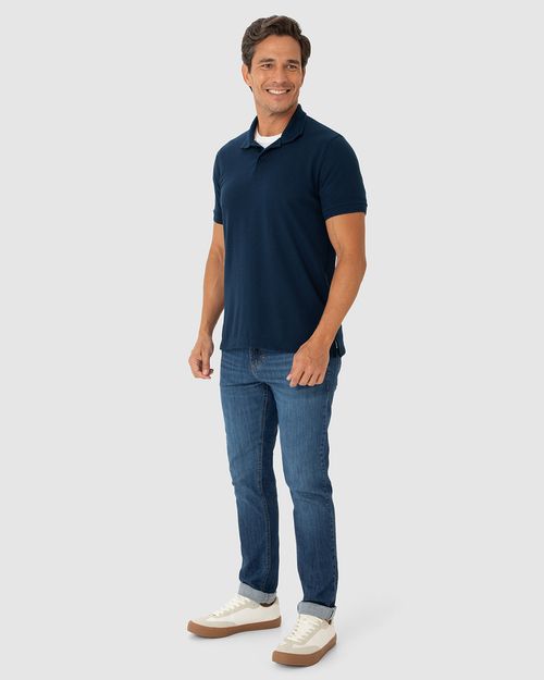 Camisa Polo Regular Masculina Em Malha Tricô Texturizado