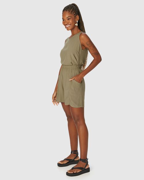 Shorts Alfaiataria Feminino Cós Elástico Bolso Frontal Em Viscose