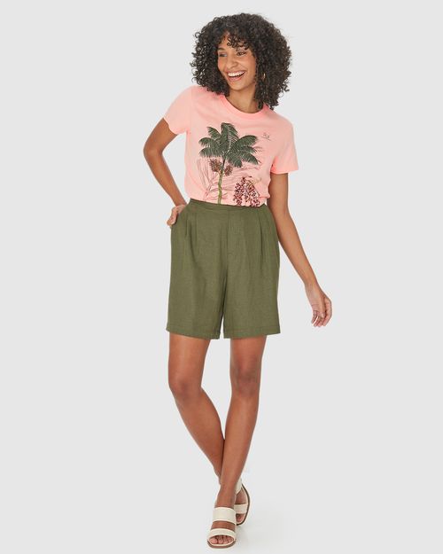 Camiseta Feminina Gola Redonda Açaizeiro Em Algodão
