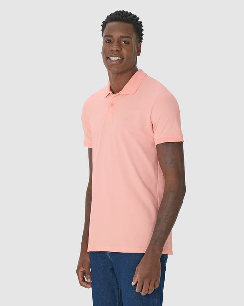 Camisa Polo Regular Masculina Em Piquet Stretch