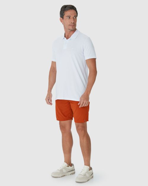 Shorts Masculino Slim Cintura Média Em Sarja 100% Algodão