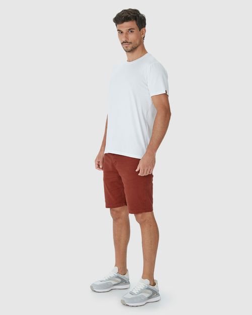 Bermuda Masculina Cintura Média Em Sarja Com Elastano
