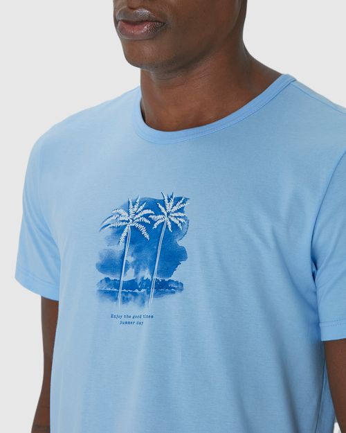 Camiseta Masculina Manga Curta Enjoy The Good Times Em Algodão