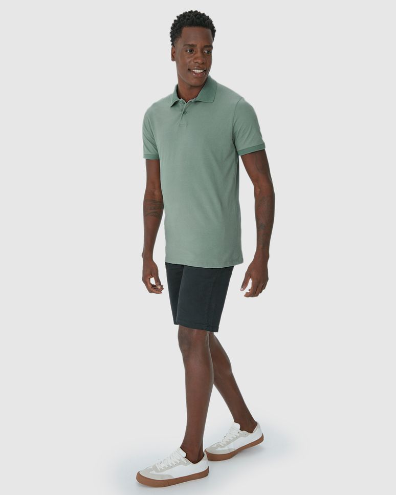 Camisa Polo Básica Masculina Gola Esporte Piquet Stretch