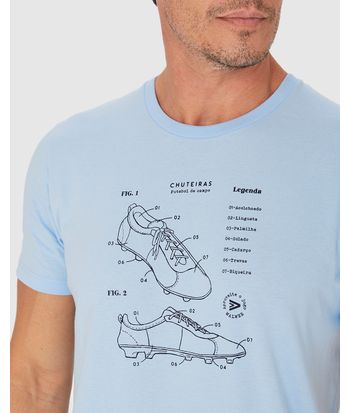 Camiseta Masculina Estampa Futebol De Campo Em Algodão