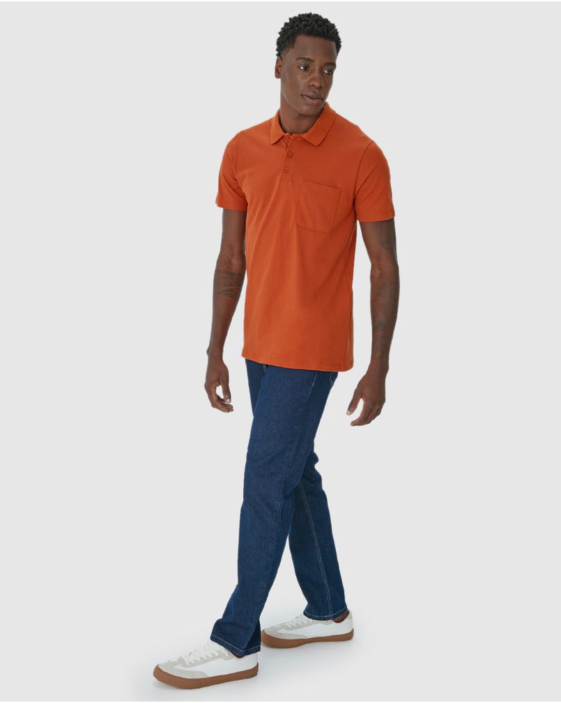 メンズウェア Russeluno GLOBAL RETRO LINE POLO 5 Camisa Polo Básica Masculina Gola Esporte E Bolso Piquet Stretch