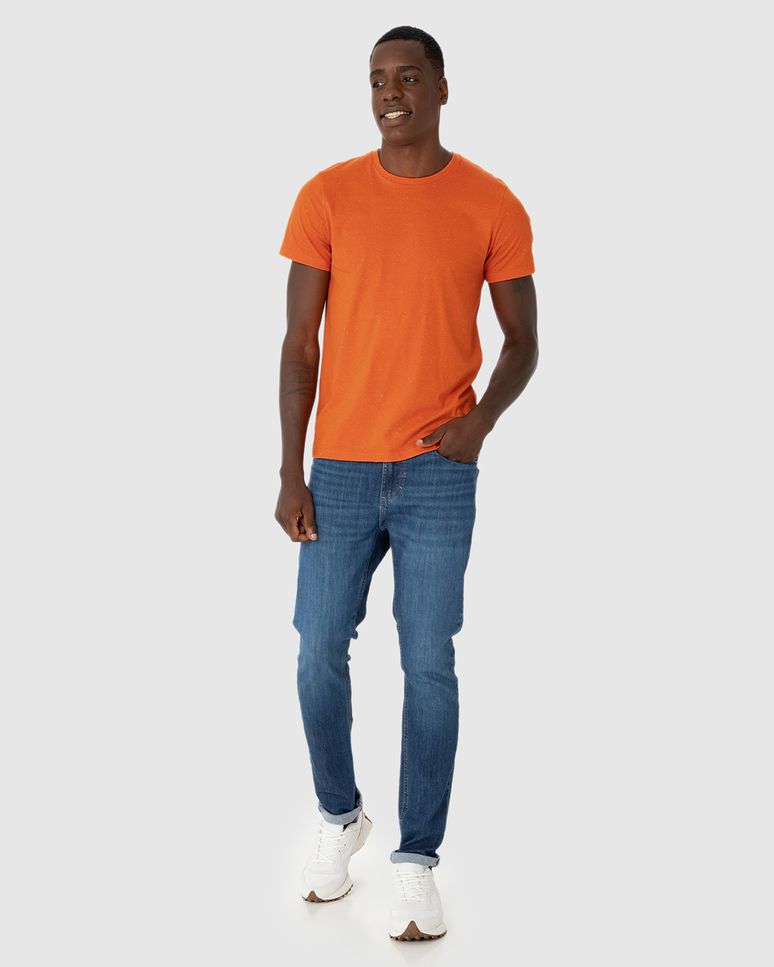 Camiseta Básica Masculina Slim Em Malha Botonê