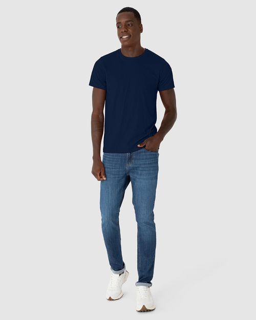 Camiseta Básica Masculina Slim Em Malha Botonê