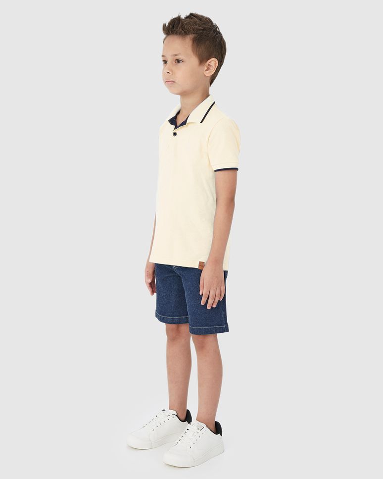 Camisa Polo Infantil Menino Peitilho Frontal Em Piquet Stretch Malwee Kids
