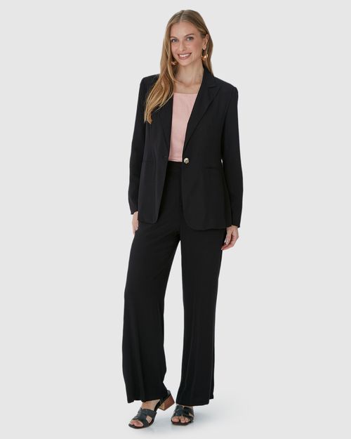 Blazer Alfaiataria Feminino Bolso Embutido Em Viscose Sarjada