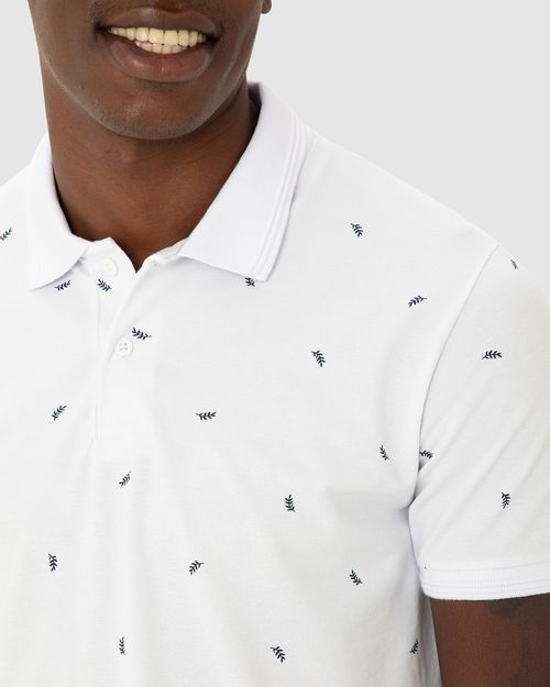 Camisa Polo Masculina Estampada Em Piquet Stretch