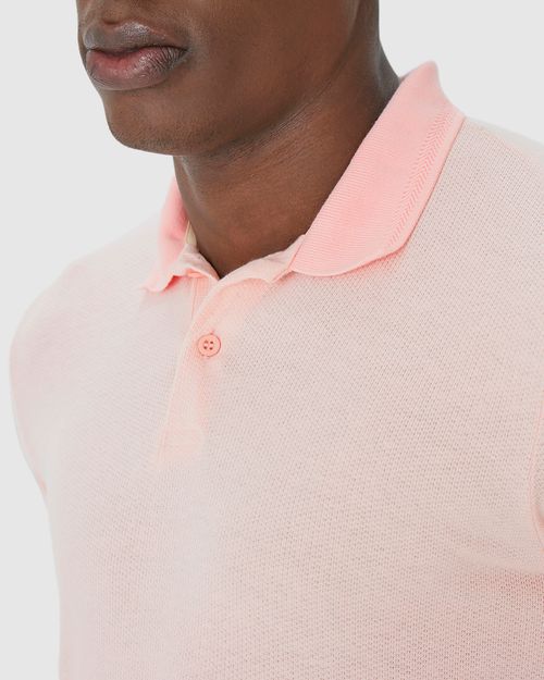 Camisa Polo Regular Masculina Em Malha Tricô Texturizado