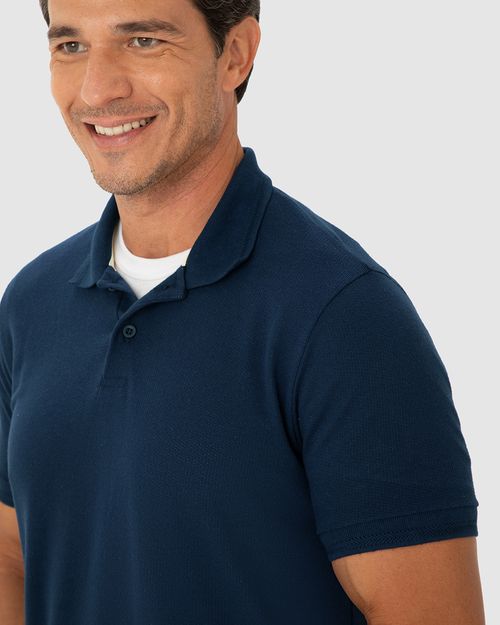 Camisa Polo Regular Masculina Em Malha Tricô Texturizado