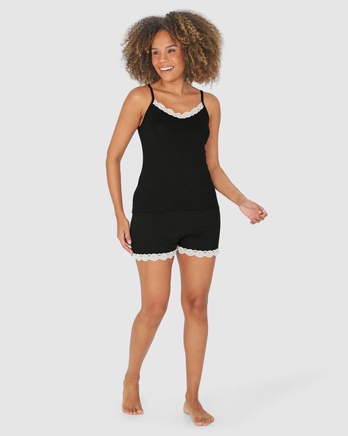 Pijama Feminino Com Detalhe Renda Em Viscose Stretch