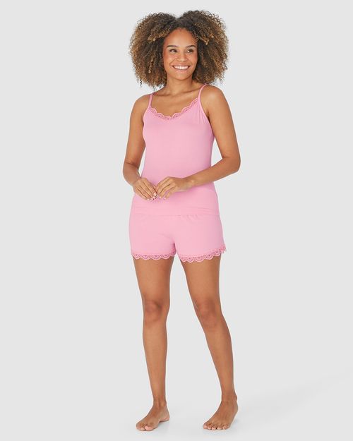 Pijama Feminino Com Detalhe Renda Em Viscose Stretch