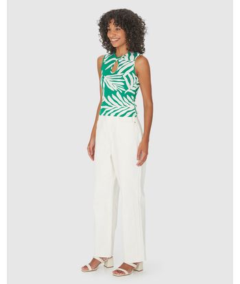 Regata Feminina Decote Detalhe Gota Em Malha Viscose Canelada